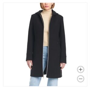 NWT Vince Camuto Ladies' Hooded Full-Zip Jacket, Black Medium